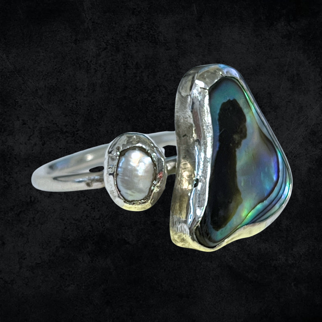 Abalone pearl ring