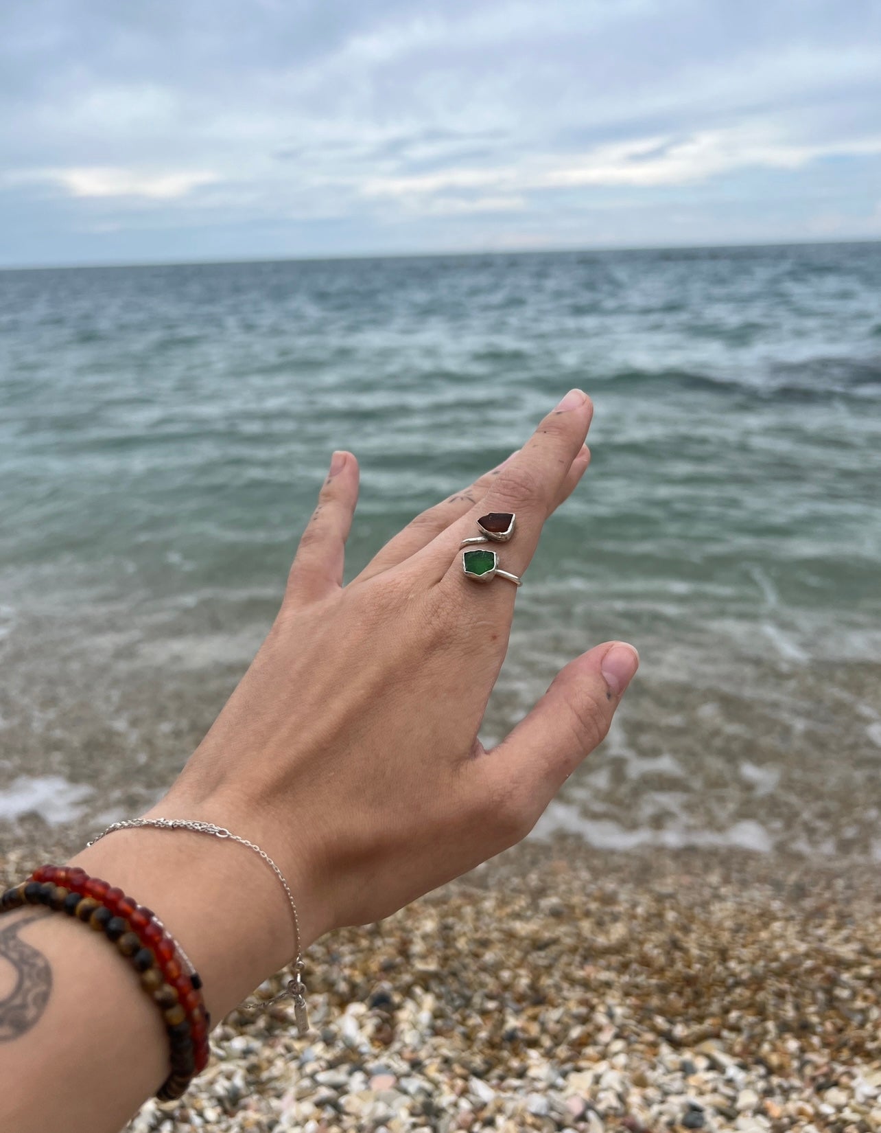 Sea glass ring