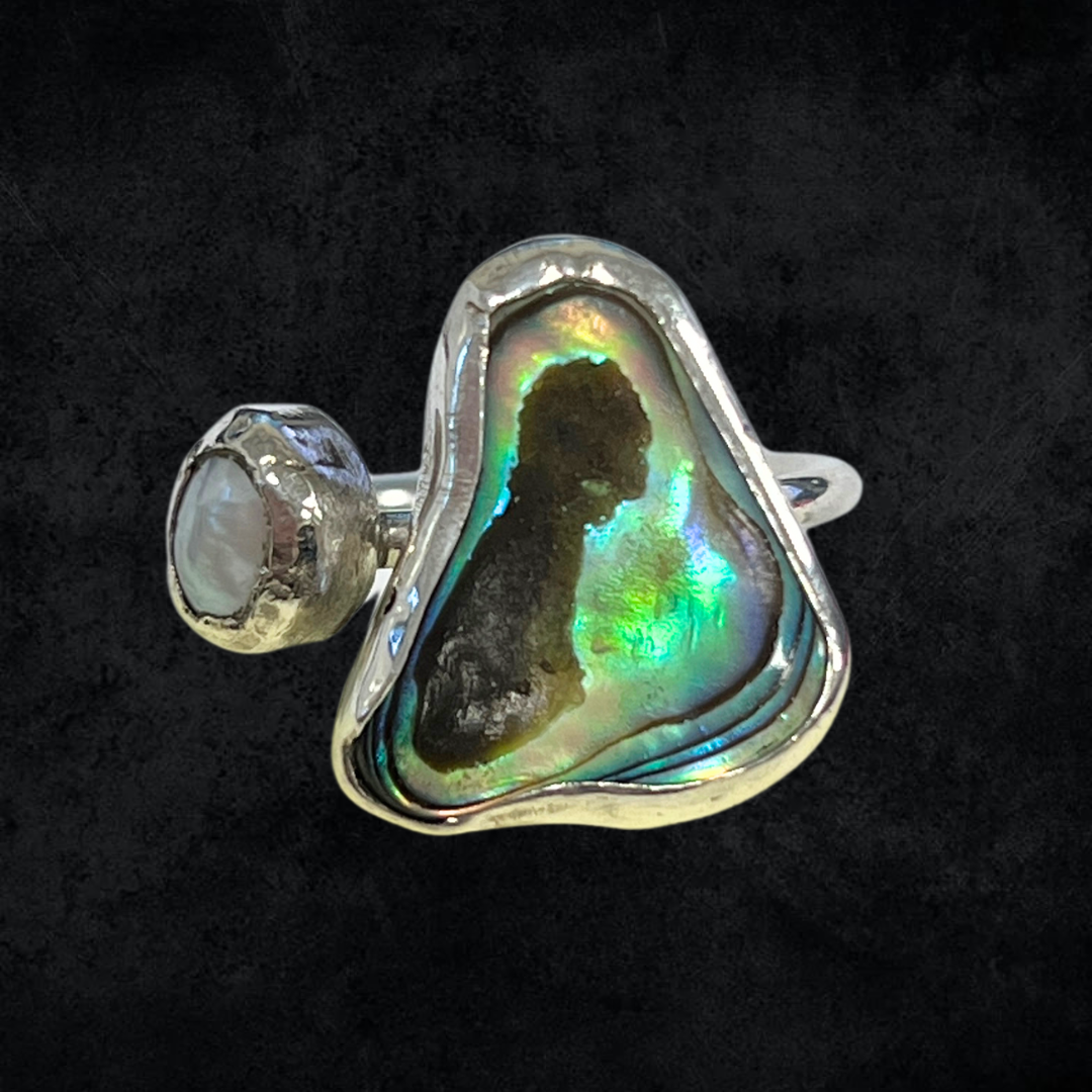 Abalone pearl ring