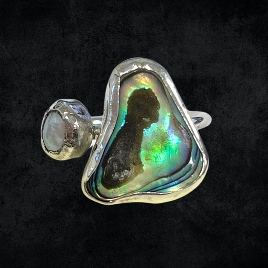 Abalone pearl ring